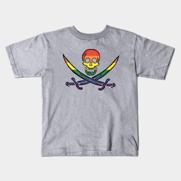 Pride Pirate Kids T-Shirt by BeSmartFightDirty